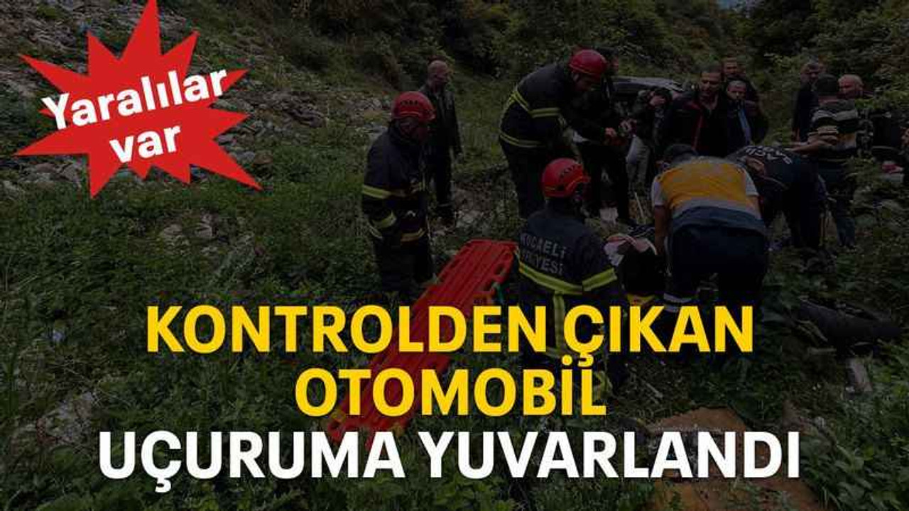 Kontrolden çıkan otomobil uçuruma yuvarlandı